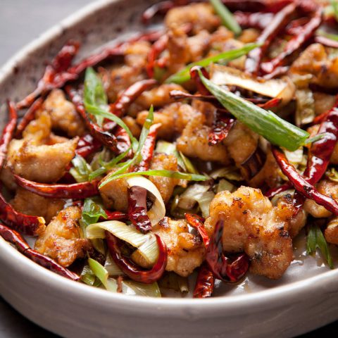 Happy Chicken with dried chilies and five spice at DanDan in Milwaukee, Wisconsin. Photo by Kevin J. Miyazaki/PLATE