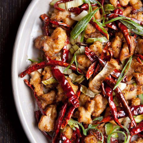 Happy Chicken with dried chilies and five spice at DanDan in Milwaukee, Wisconsin. Photo by Kevin J. Miyazaki/PLATE